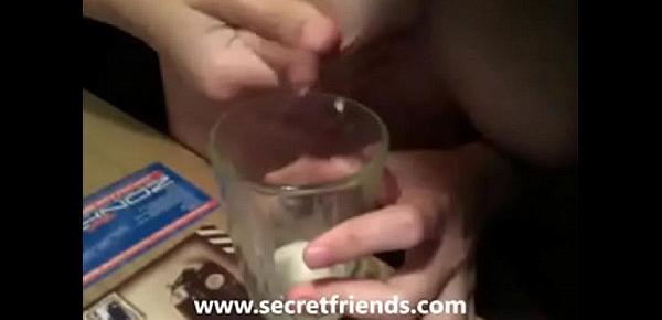  girl lactating and drinking milk